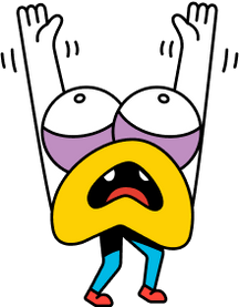 Flintts cartoon character dramatically panicking under the text “Empty Cart!” used to indicate an empty shopping cart.